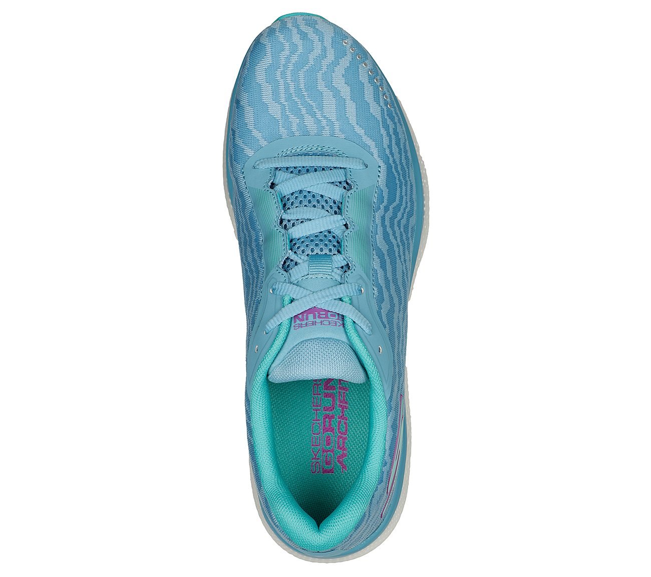 GO RUN RIDE 10, LLIGHT BLUE Footwear Top View