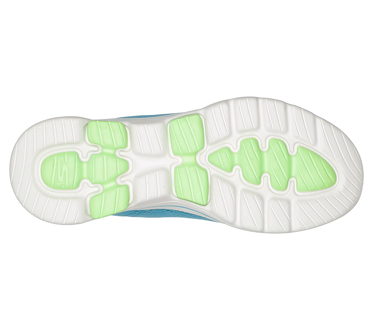 GO WALK 5, TURQUOISE/LIME Footwear Bottom View