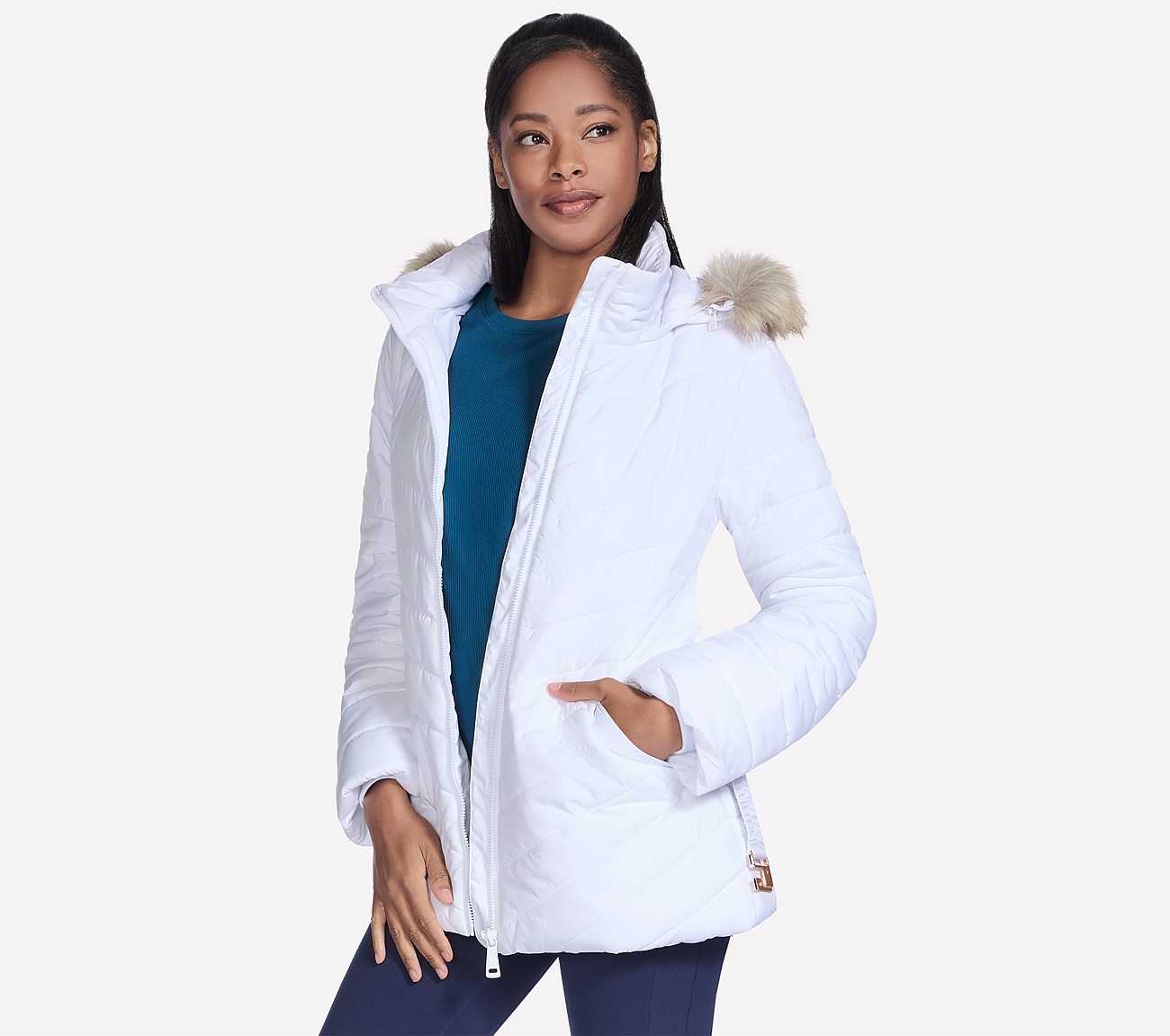 ON-THE-GO BELTED PARKA, WHITE Apparels Bottom View