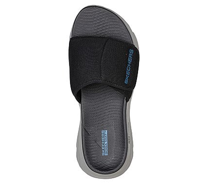 MAX CUSHIONING SANDAL, BLACK/BLUE Footwear Top View