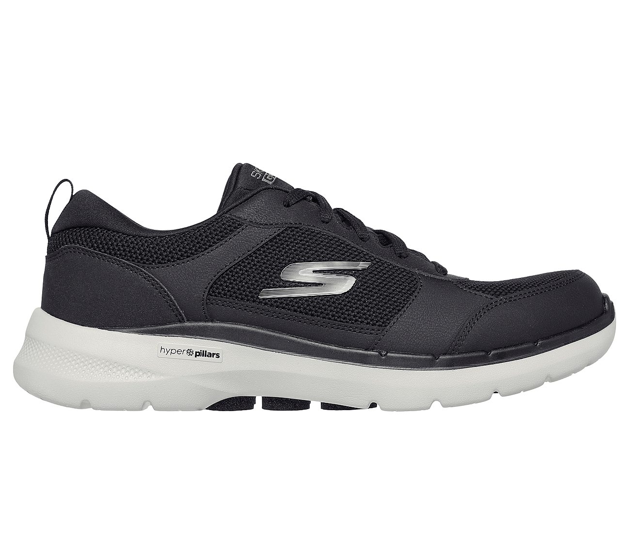 GO WALK 6 - COMPETE, BLACK/GREY Footwear Right View
