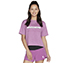 SKECHERS BLOCK TEE, PURPLE/HOT PINK Apparel Lateral View