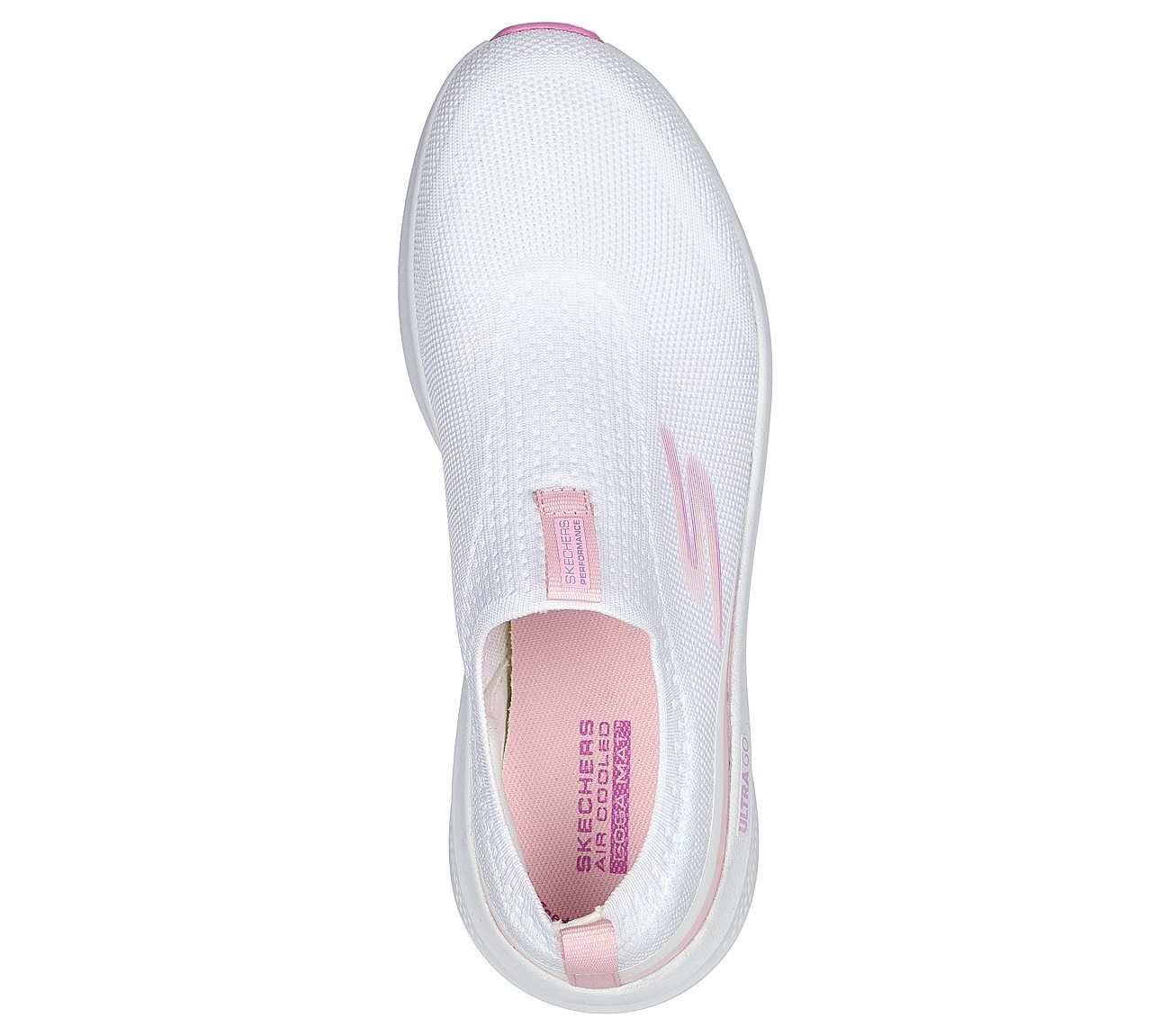 GO RUN ELEVATE - HOT STREAK, WHITE/PINK Footwear Top View