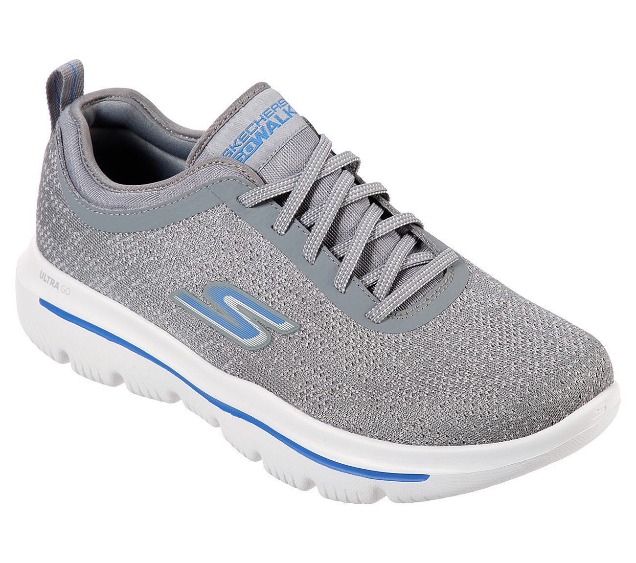 Skechers Grey/Blue Go Walk Evolution Ultra Logic Lace Up Shoes - Style ID: 54740 | India