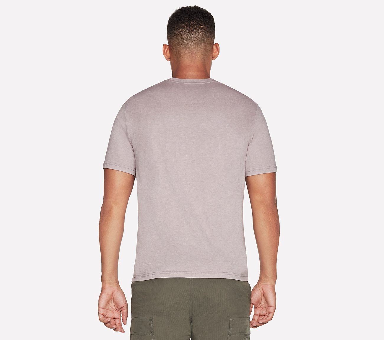 ACTION T-SHIRT, TAUPE/LAVENDER Apparels Top View