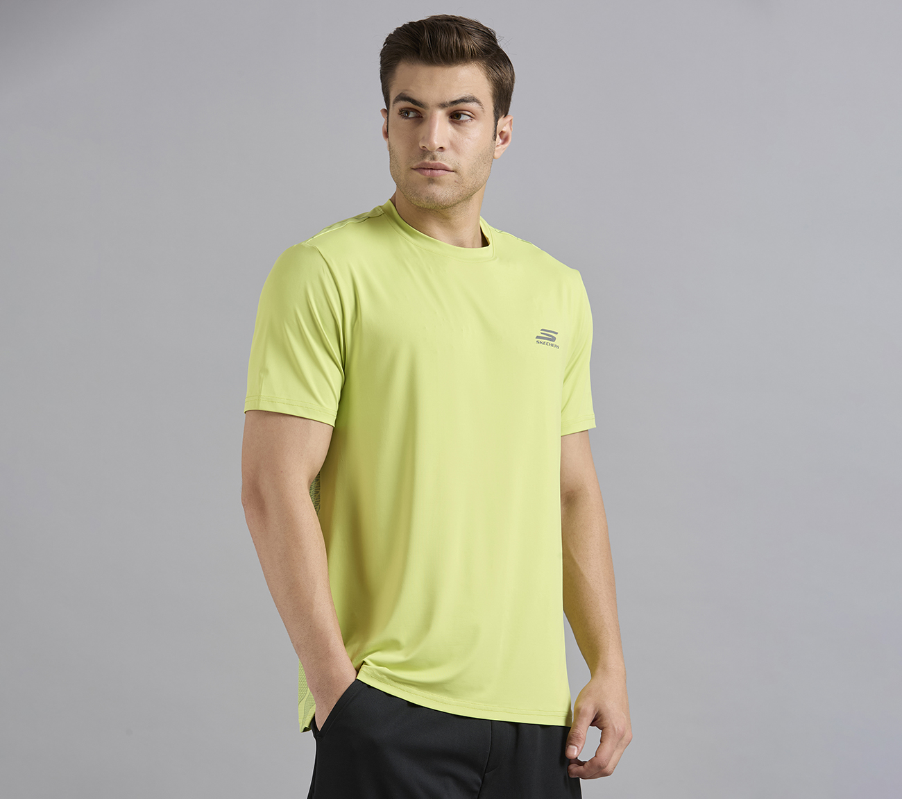 OVERBRANDING PICKLEBALL TEE, MINT/YELLOW