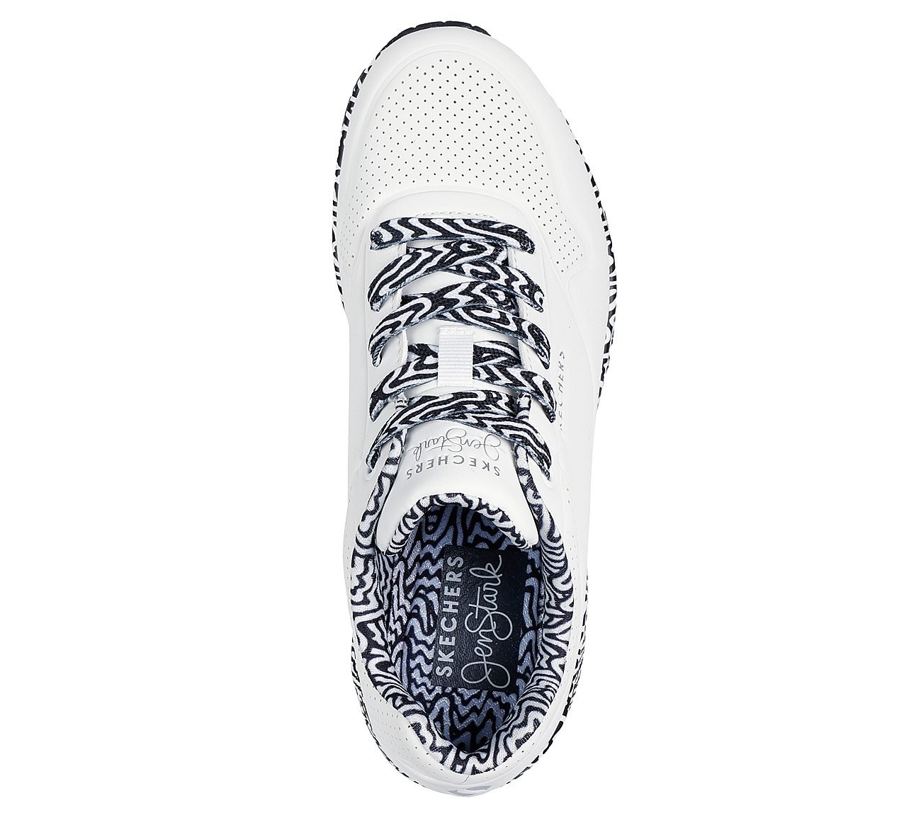 UNO - MINI DRIP, WHITE BLACK Footwear Top View