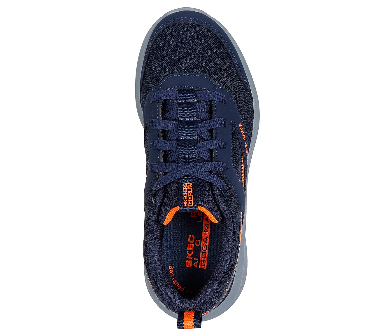 GO RUN ELEVATE, NAVY/ORANGE Footwear Top View