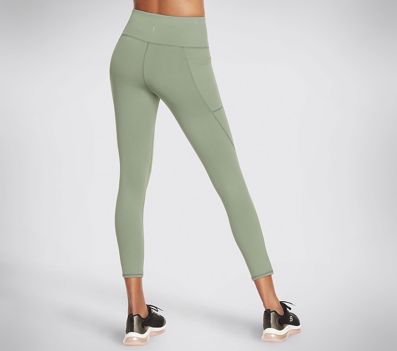 GOFLEX SLIT HW 7/8 LEGGING, LIGHT GREEN Apparels Top View