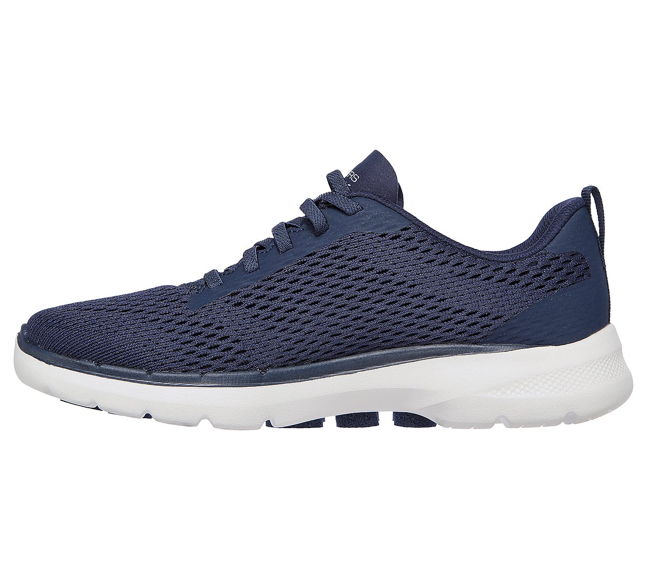 Skechers Navy/White Go Walk 6 Bold Vis Womens Lace Up Shoes Style ID ...
