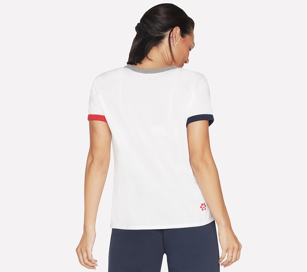 BOBS FLAG HEART RINGER T-SHIRT, WWWHITE Apparels Top View