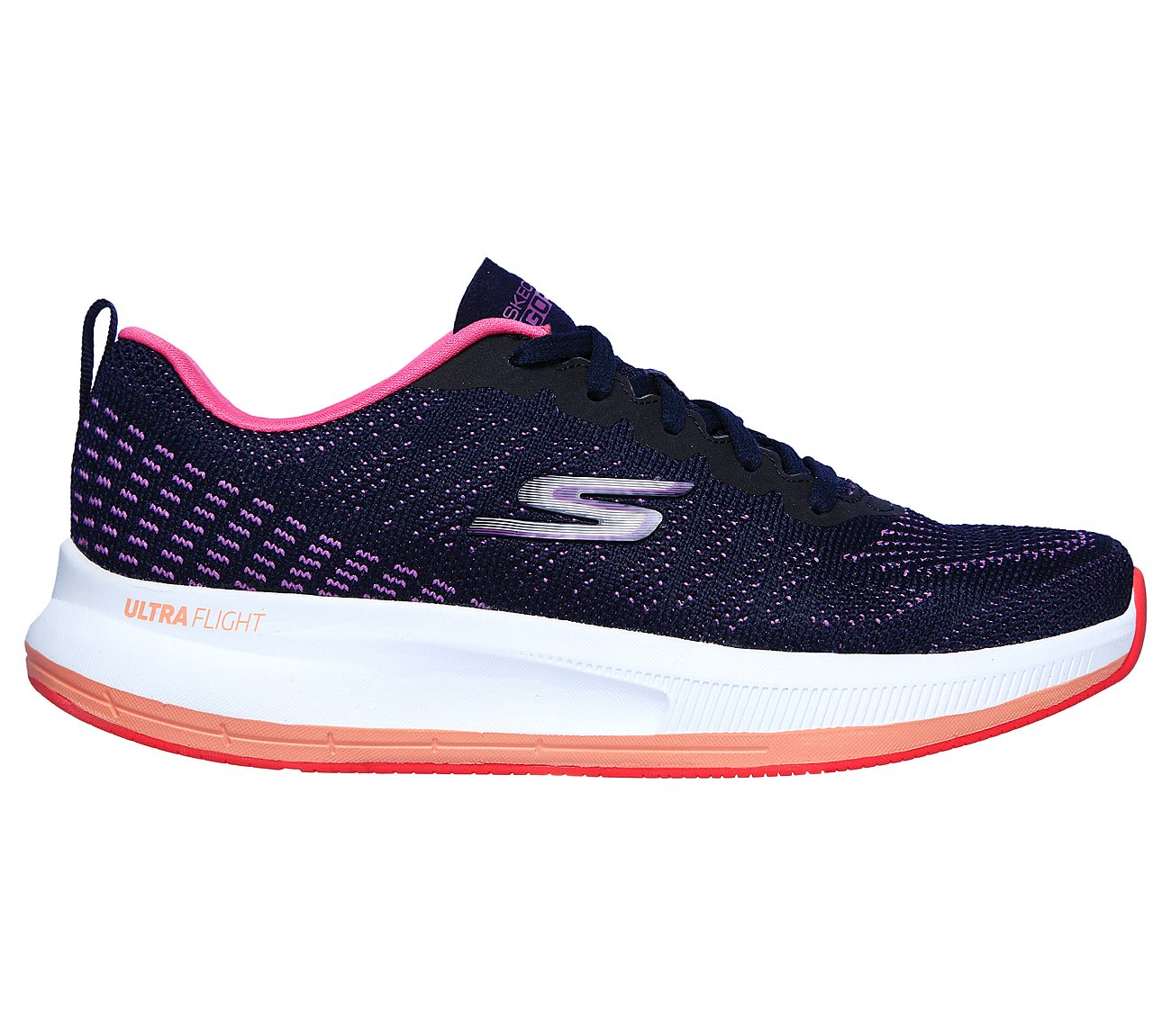 GO RUN PULSE - ULTIMATE BEST, NAVY/PURPLE Footwear Lateral View