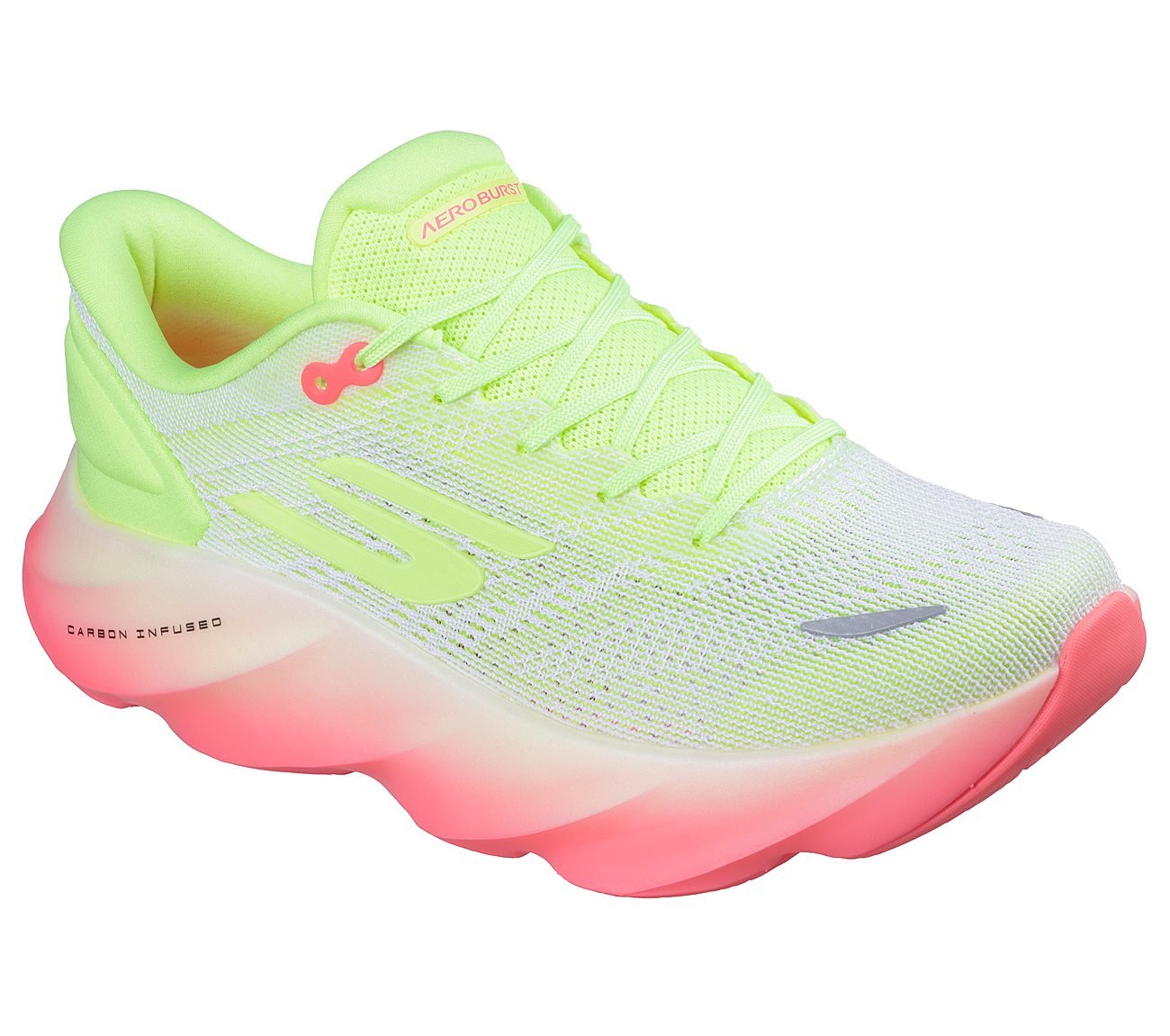SKECHERS AERO BURST, WHITE YELLOW Footwear Right View