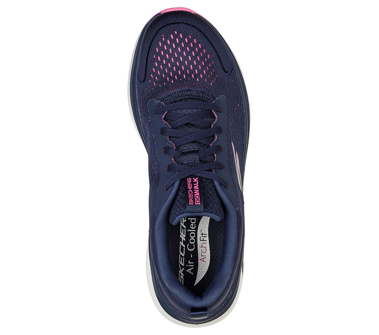 GO WALK WORKOUT WALKER -OUTPA, NAVY/HOT PINK Footwear Top View