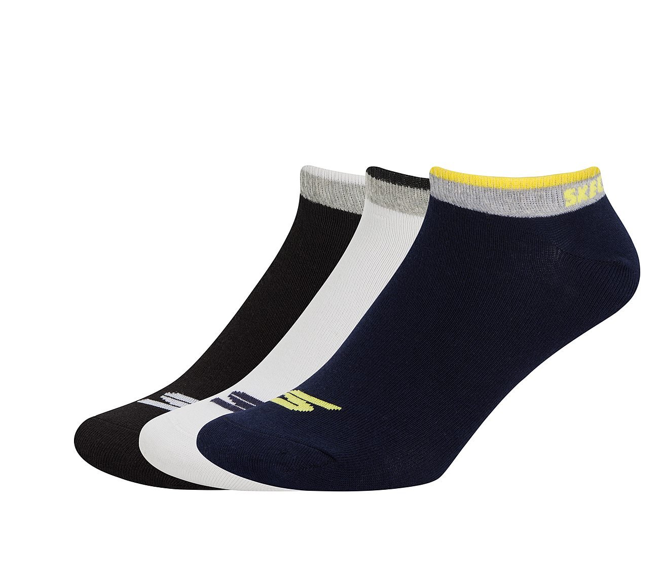 3PK MENS NON TERRY LOW CUT, WHITE/BLACK/BLUE