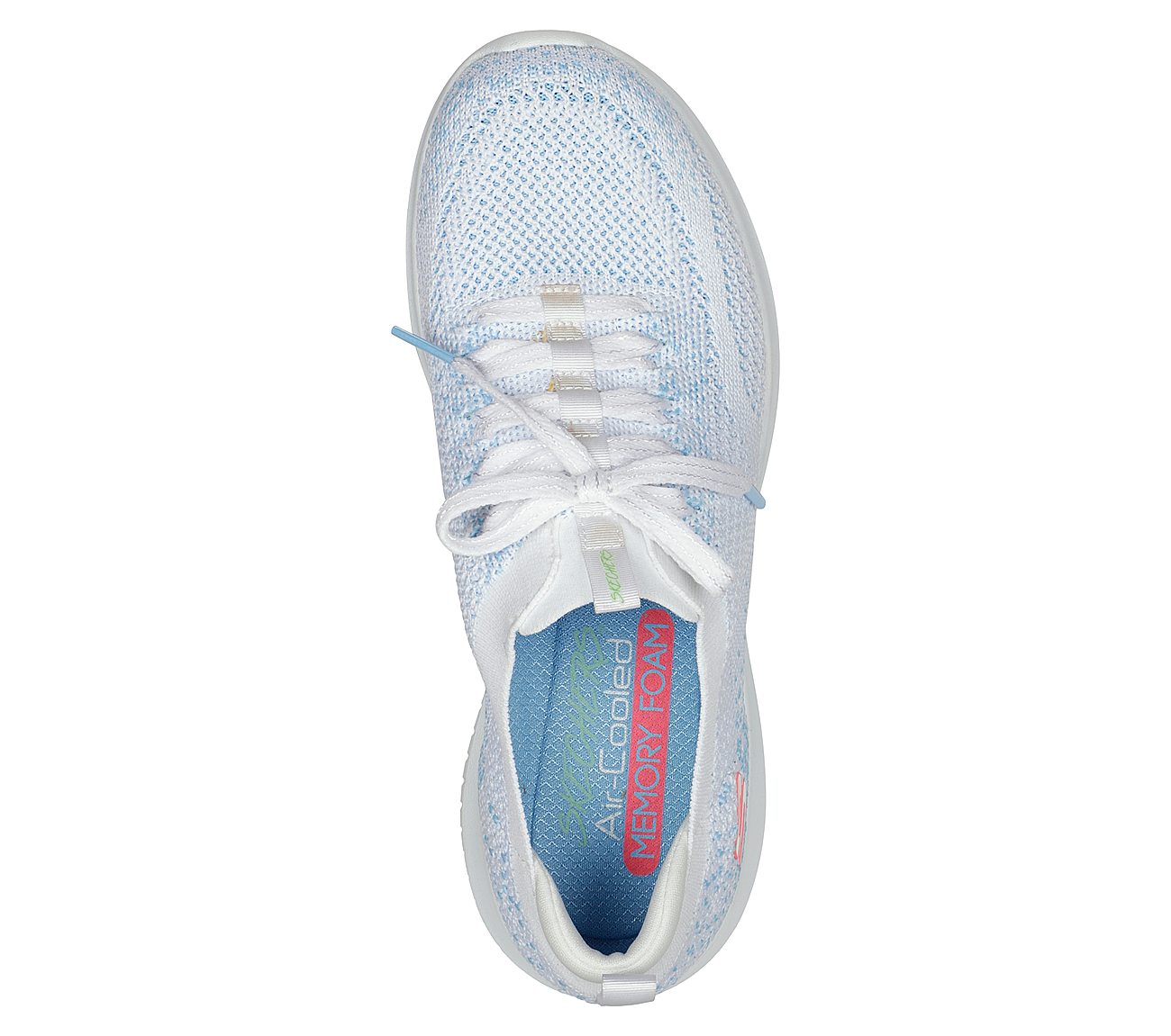 ULTRA FLEX-TWILIGHT TWINKLE, WHITE/LIGHT BLUE Footwear Top View