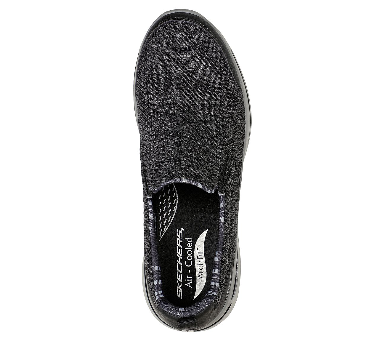 Skechers Black/Charcoal Go Walk Arch Fit Rambler Mens Slip On Shoes ...