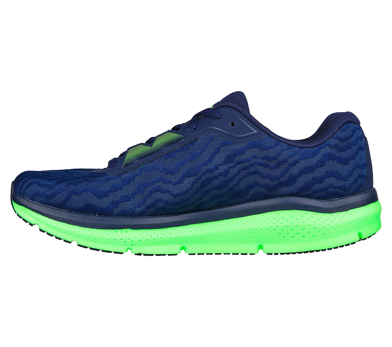 GO RUN RIDE 10, NAVY/LIME Footwear Left View