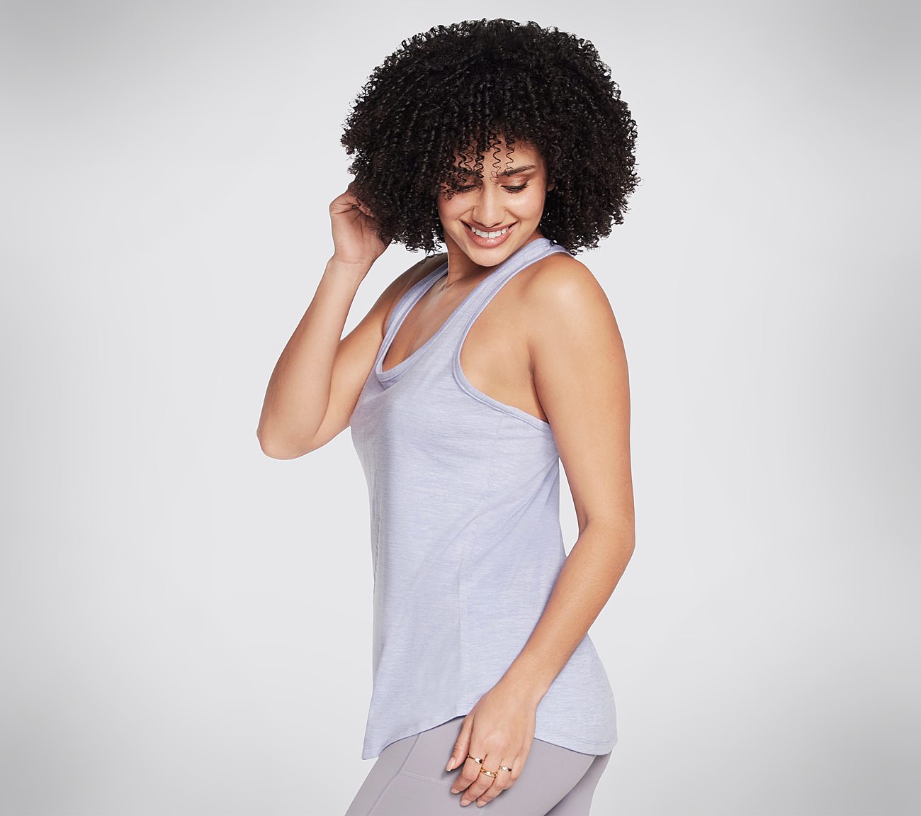 GODRI SWIFT RACERBACK TANK, LAVENDER/LIGHT PINK Apparel Bottom View