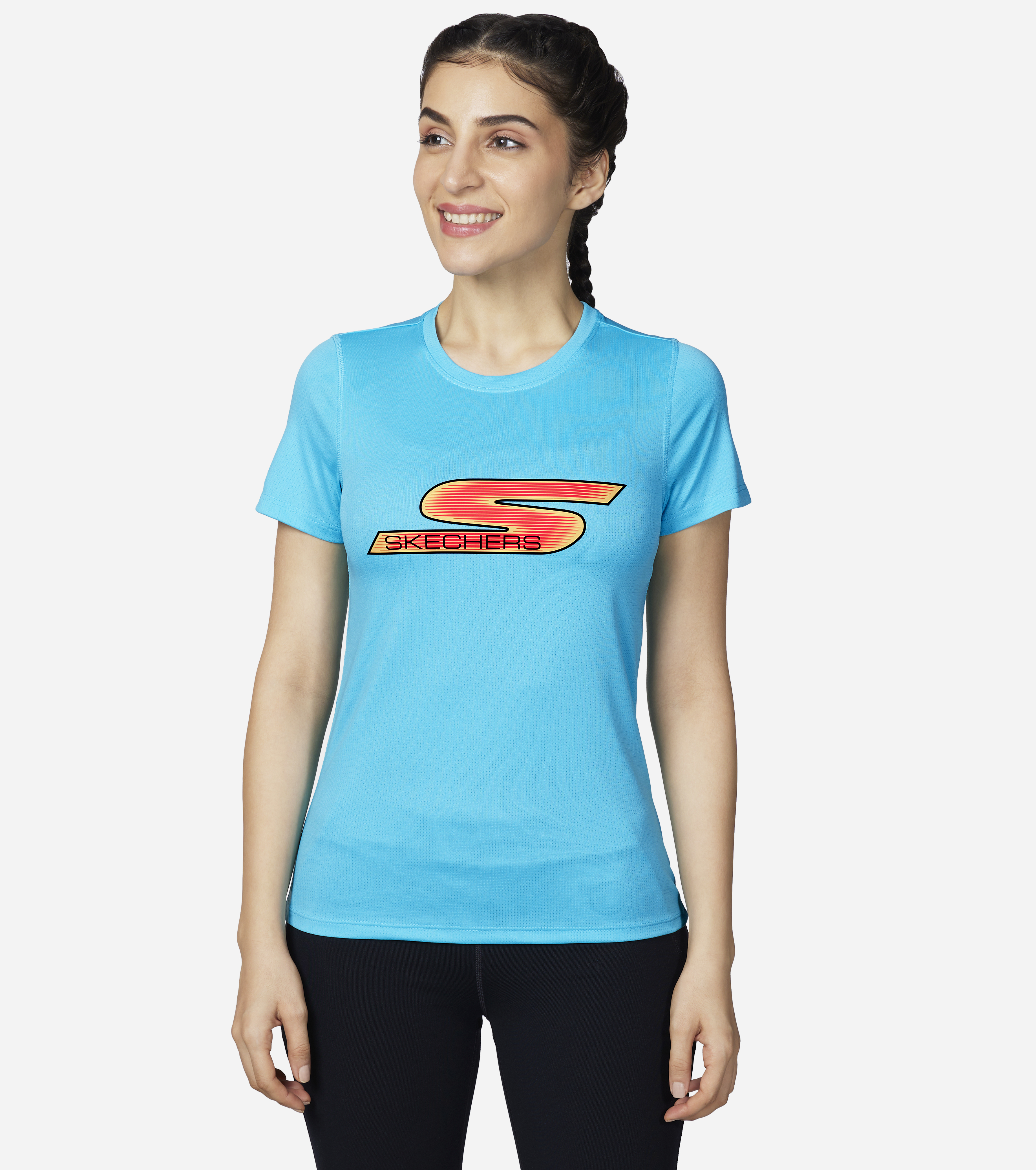 ELITE RACER TEE, LIGHT BLUE/TURQUOISE Apparels Lateral View