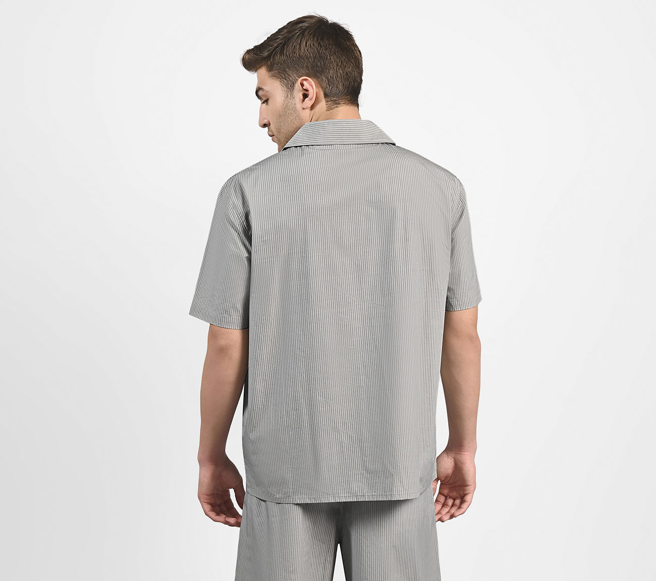 MENS ANIME STREET SHIRT, STONE/NATURAL Apparel Left View