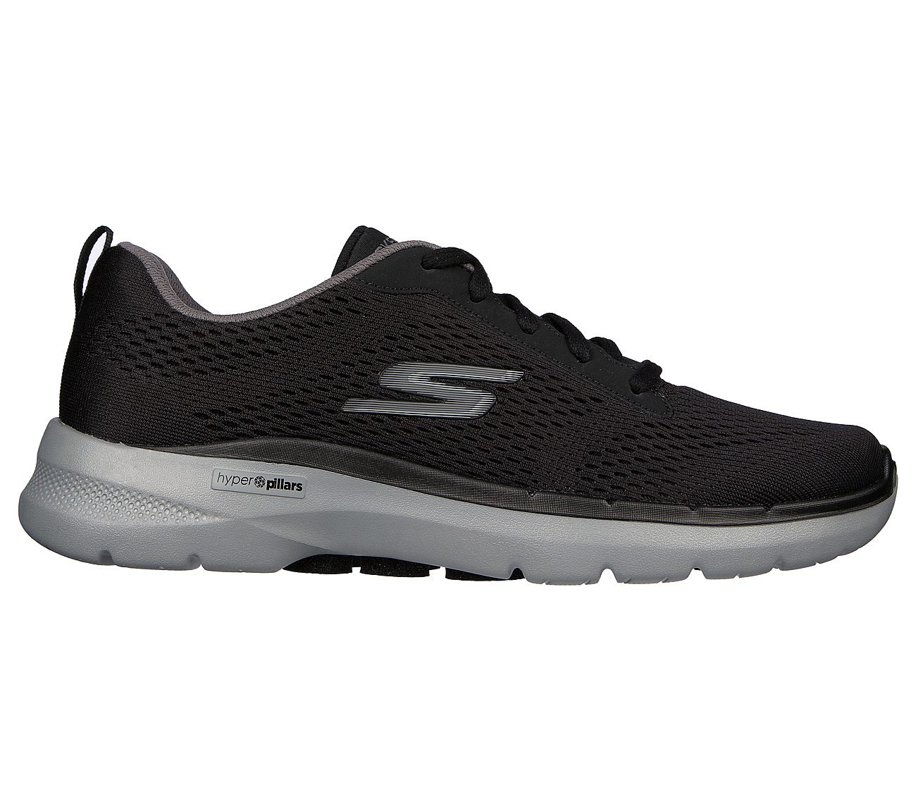 GO WALK 6 - AVALO 2, BLACK/GREY Footwear Lateral View
