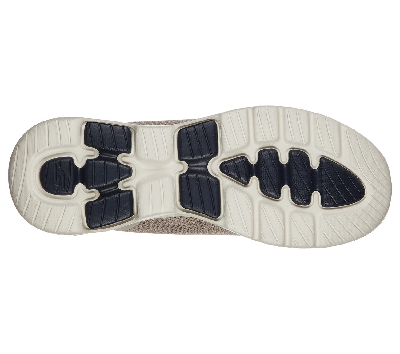 GO WALKS 5 SQUALL, TAUPE/NAVY Footwear Bottom View