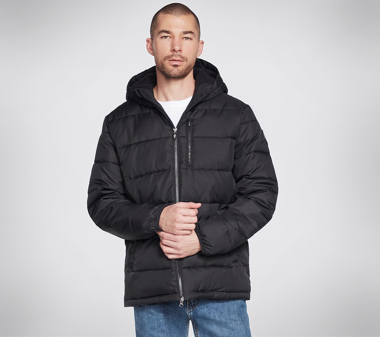 SKECHERS GOWALK ESCAPE HOODED, BBBBLACK Apparel Lateral View