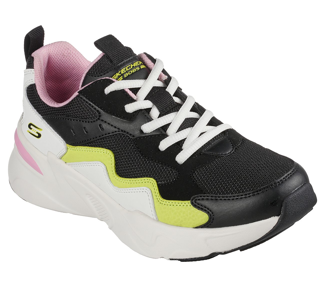 BOBS BAMINA-ZIGZAGGER, BLACK/LIME Footwear Right View