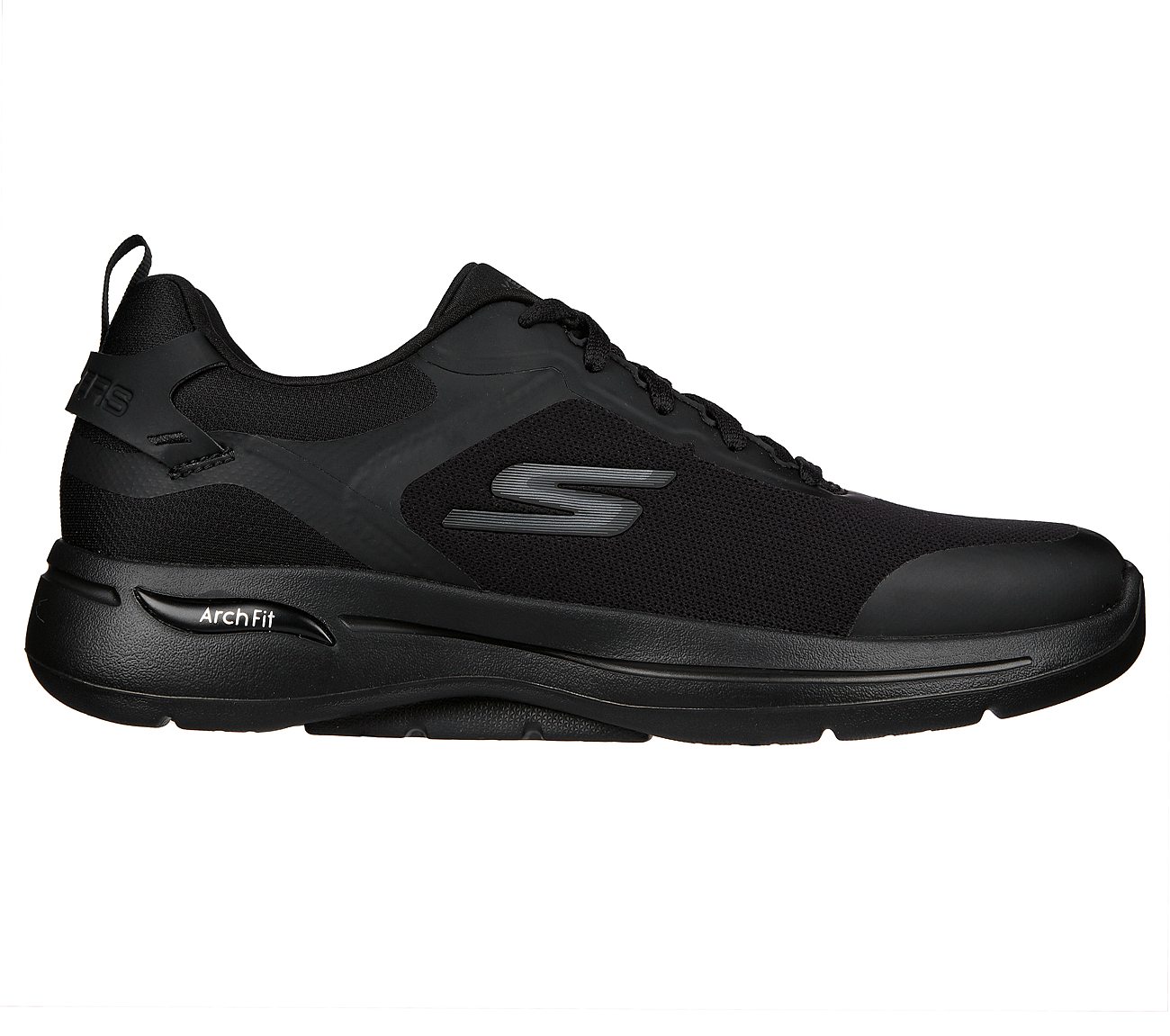Skechers Black/Charcoal Go Walk Arch Fit Terra Mens Lace Up Shoes ...