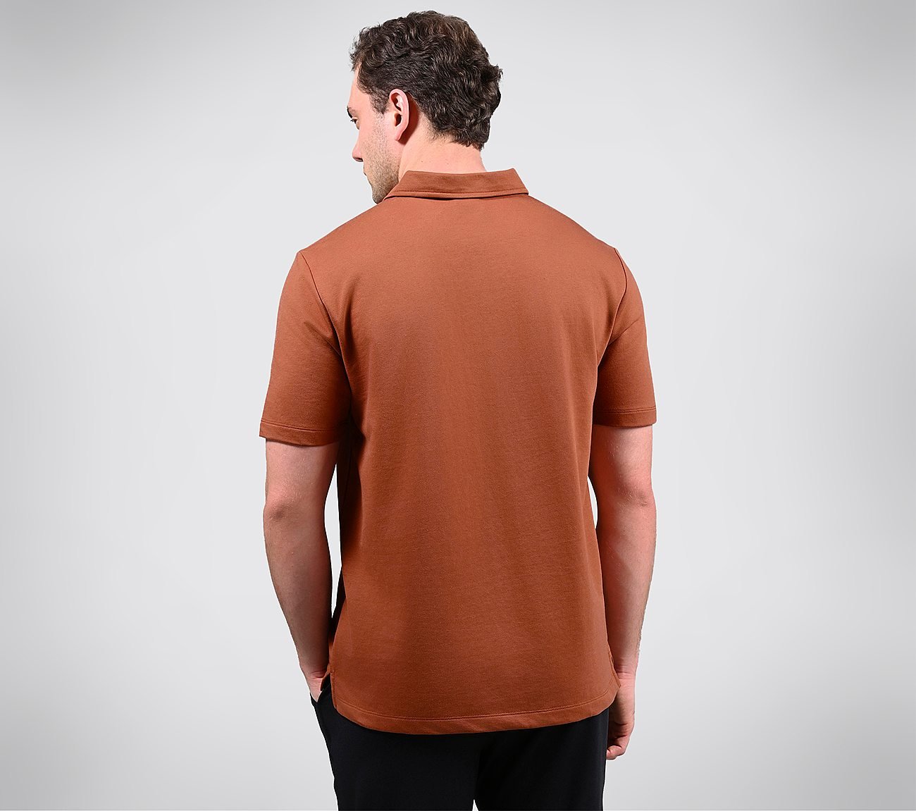 EARTH TERRY POLO, ORANGE/BROWN Apparels Right View
