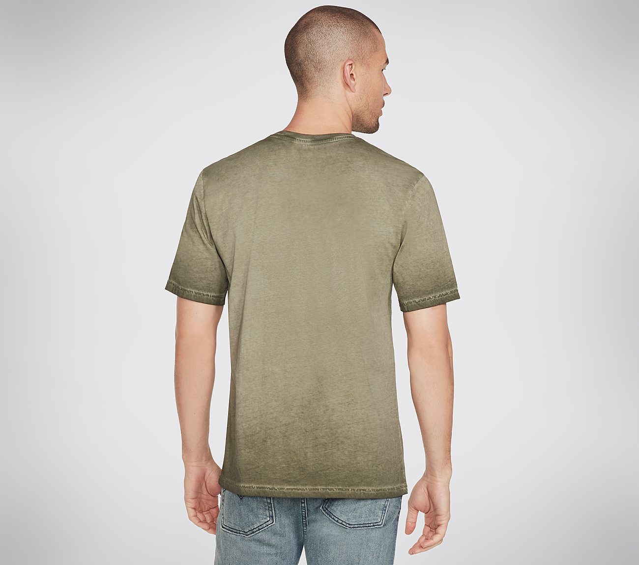 TRIPLE S WASH TEE, OOLIVE Apparel Top View
