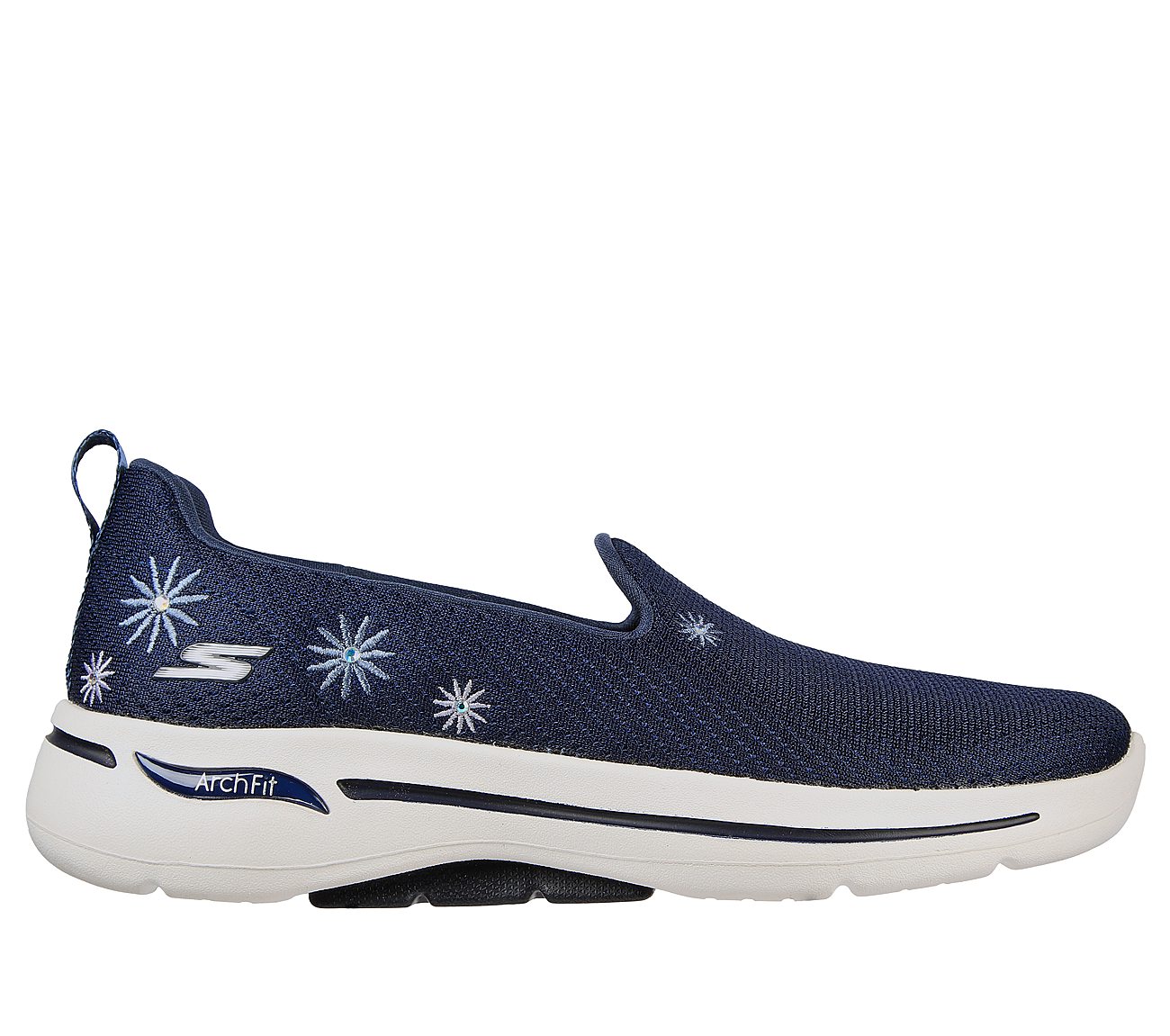 GO WALK ARCH FIT- DAISY DREAM, NNNAVY Footwear Lateral View