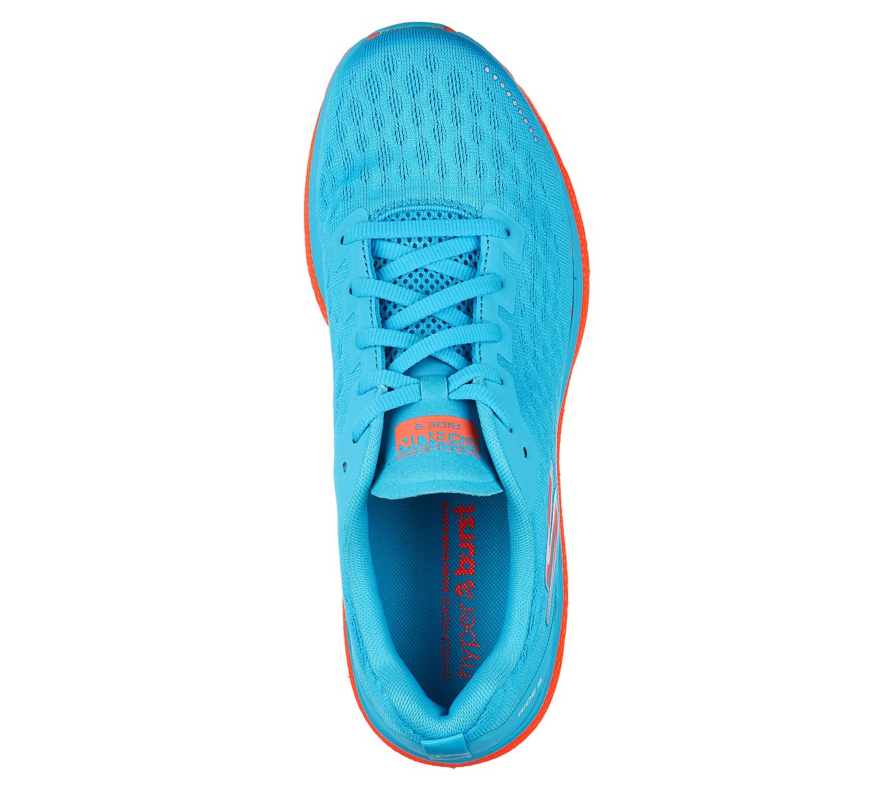 GO RUN RIDE 9 - RIDE 9, BLUE/CORAL Footwear Top View