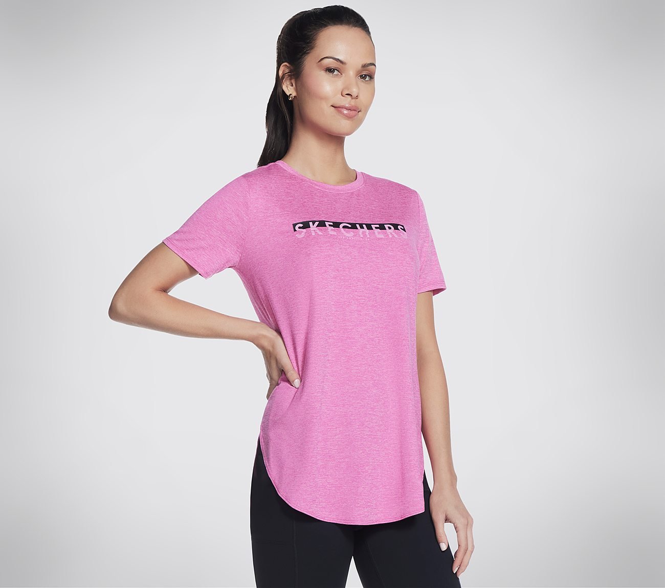 GODRI SWIFT SKECHERS TUNIC T-SHIRT, PPINK Apparel Bottom View