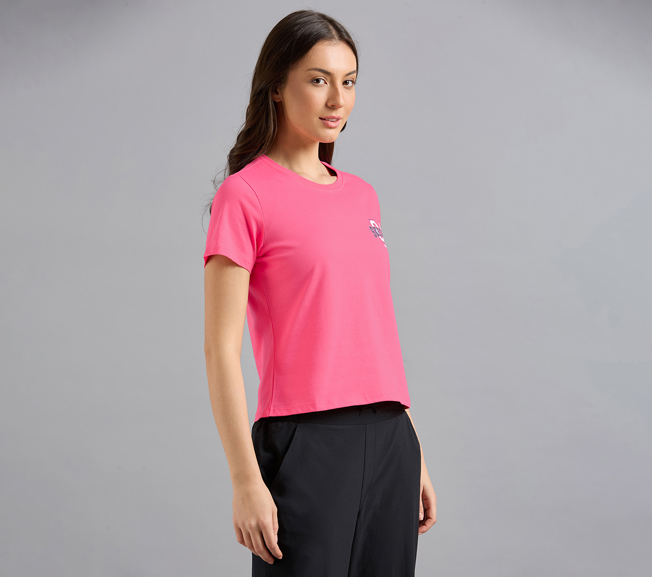 L.A. PLACEMENT PRINT T-SHIRT, H.PINK Apparel Bottom View