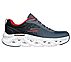 GO RUN SWIRL TECH - MOTION, GREY/RED Footwear Lateral View