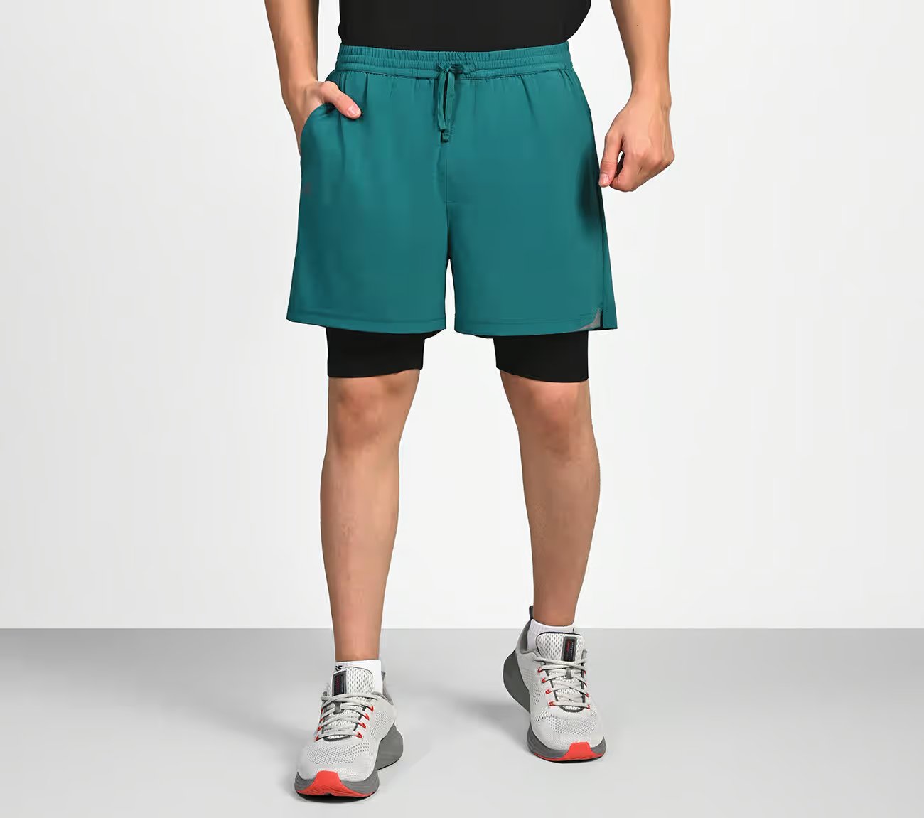 FIREFLY LAYER SHORTS, TEAL/BLUE