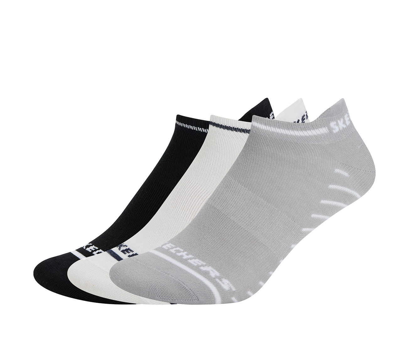 3PK WOMENS NON TERRY LOW CUT, BLACK/WHITE/GRY