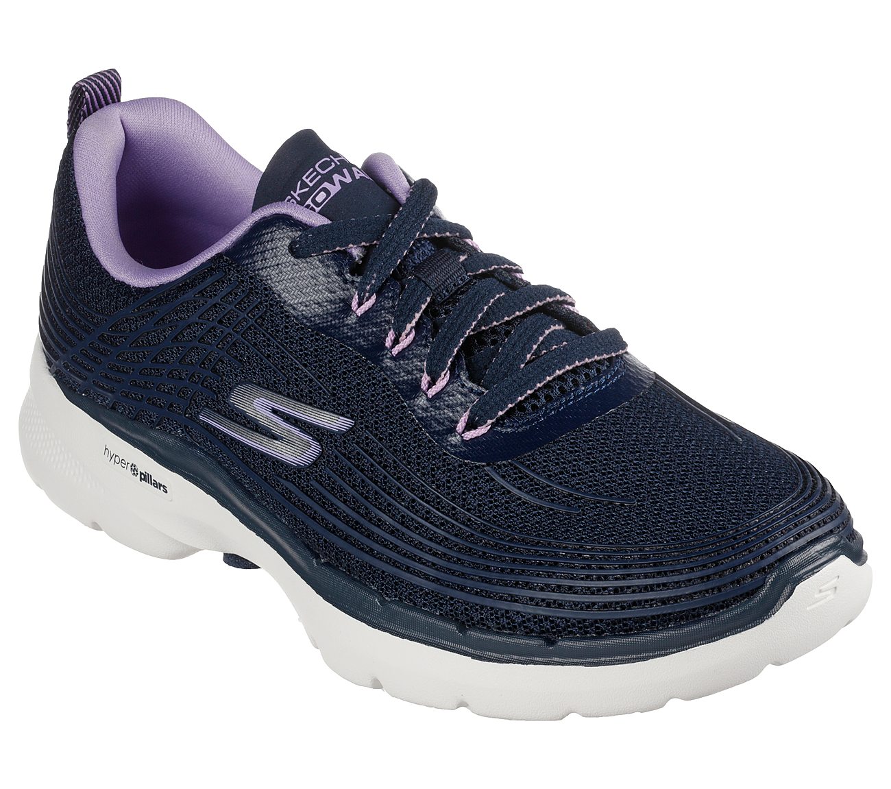 GO WALK 6 - STUNNING GLOW, NAVY/LAVENDER Footwear Right View