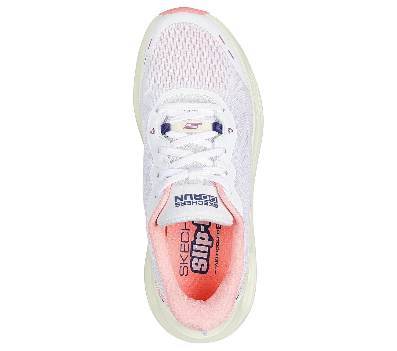 MAX CUSHIONING GLIDE-STEP, WHITE/PINK Footwear Top View