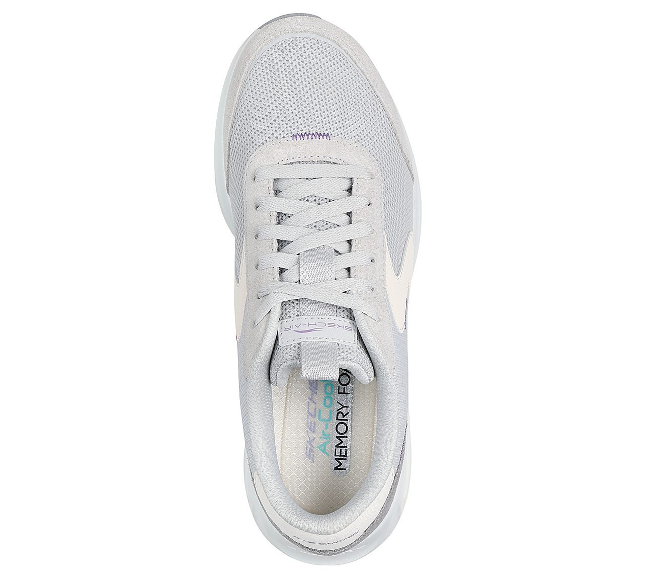 SKECH-AIR COURT-AIR WAVE, LIGHT GRAY/MULTI Footwear Top View