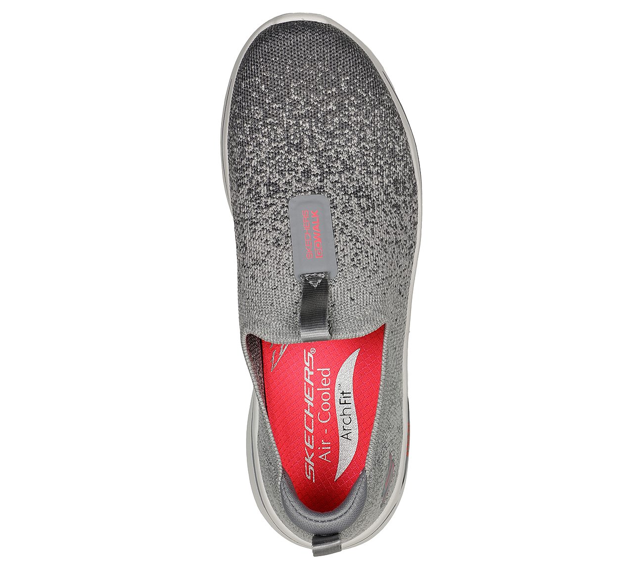 GO WALK ARCH FIT-LUNAR VIEWS, GREY/CORAL Footwear Top View