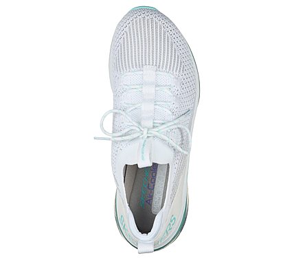 SKECH-AIR ELEMENT 2.0-BOSS LA, WHITE/TURQUOISE Footwear Top View