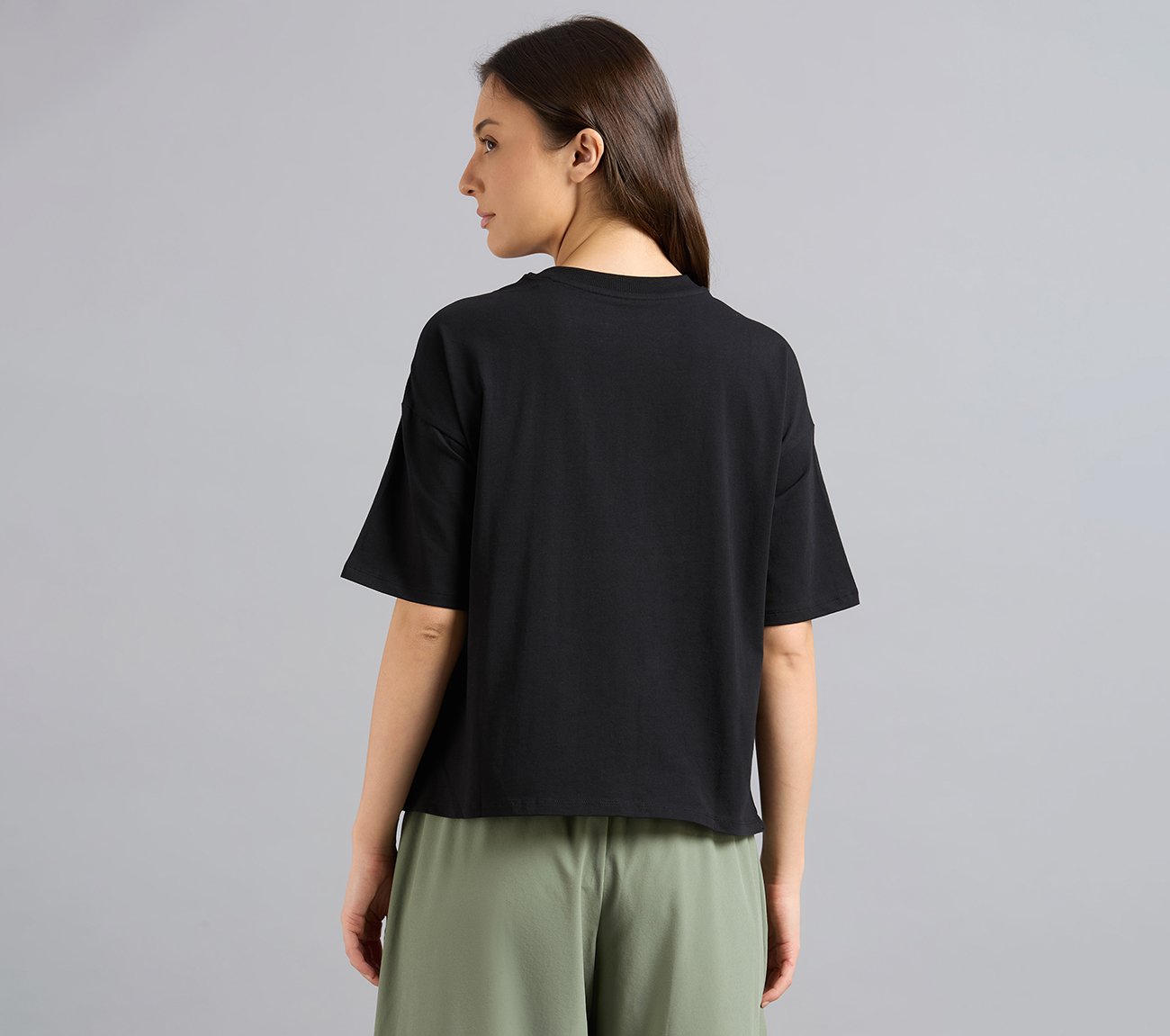 GEL PRINT OVERSIZED TEE, BLACK Apparel Left View