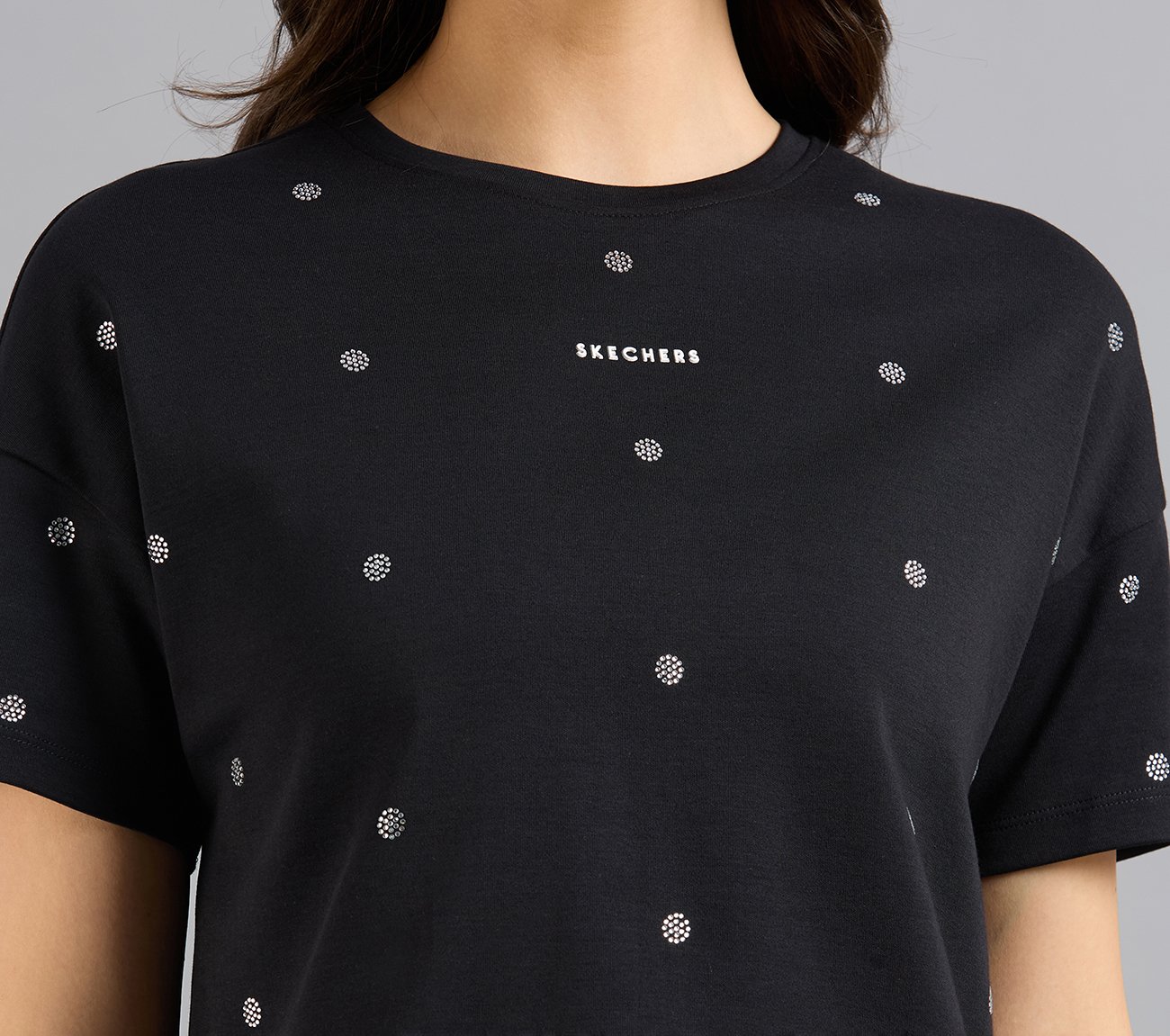 ALL OVER RHINESTONE T-SHIRT, BLACK Apparels Right View