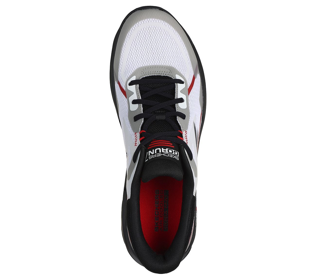 GO RUN 7, WHITE/BLACK/RED Footwear Top View
