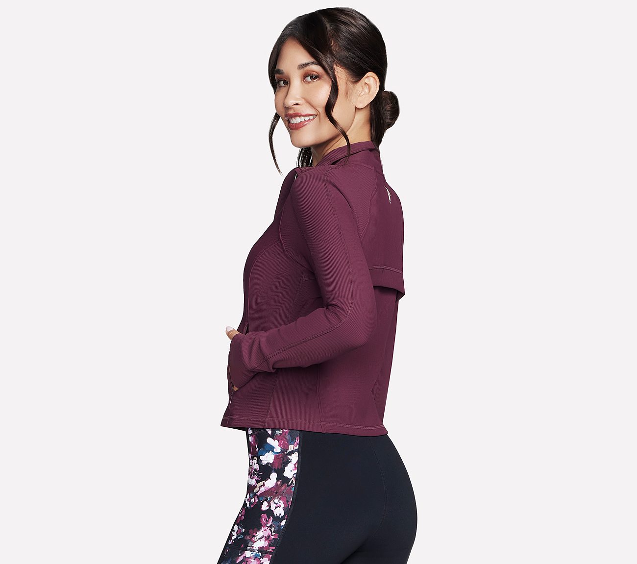 GOFLEX RIB JACKET, BURGUNDY/PINK Apparels Bottom View