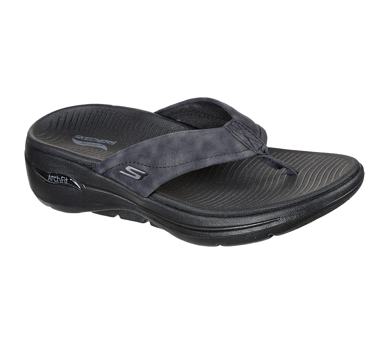GO WALK ARCH FIT SANDAL - AST, BBLACK Footwear Lateral View