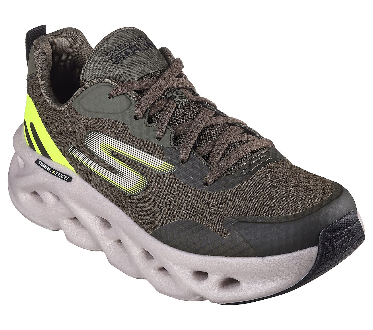 GO RUN SWIRL TECH, OOLIVE Footwear Right View